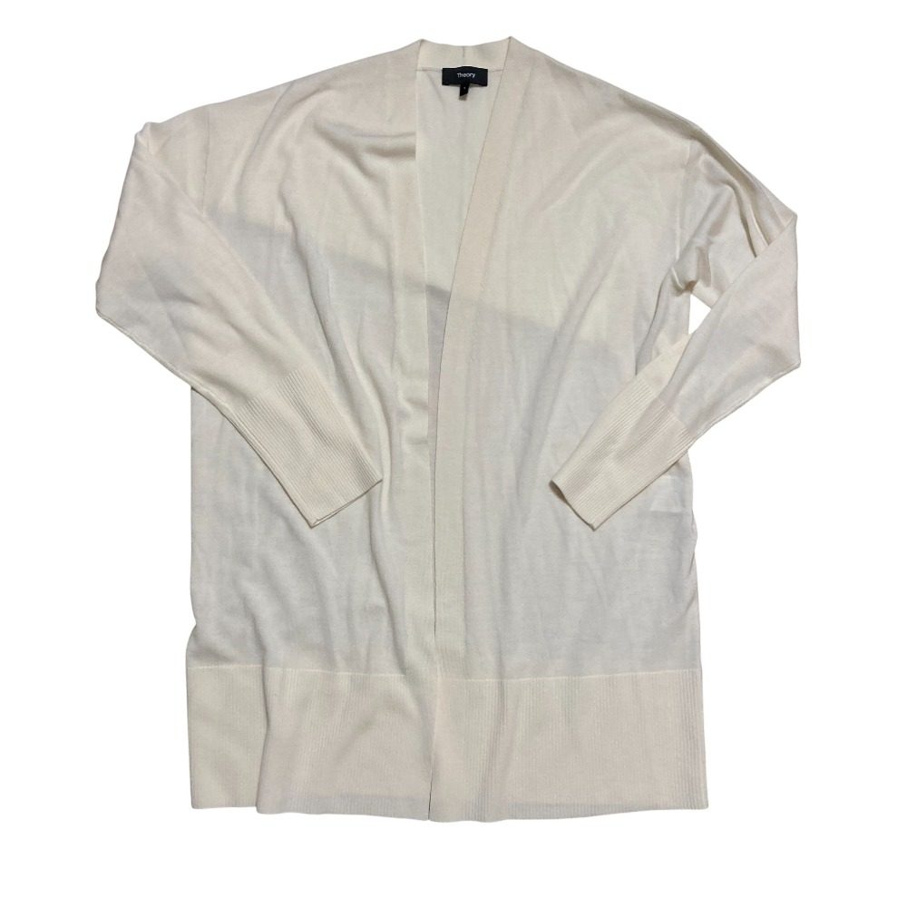セオリー DROP SHOULDER CARDI シルキーウール ロングカーディガン