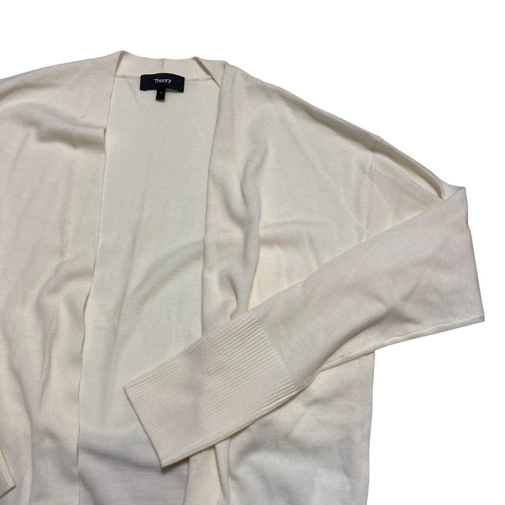 セオリー DROP SHOULDER CARDI シルキーウール ロングカーディガン