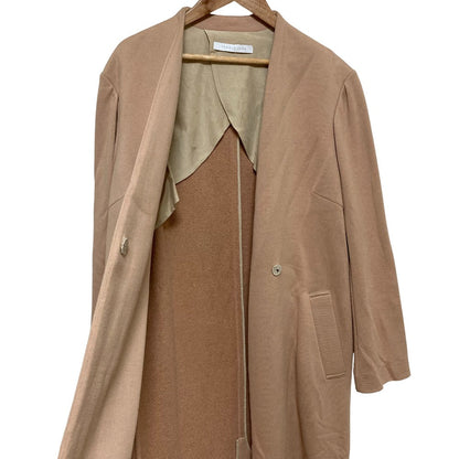 セオリーリュクス SOFT COTTON PILEノーカラーコート コットン ロングコート
