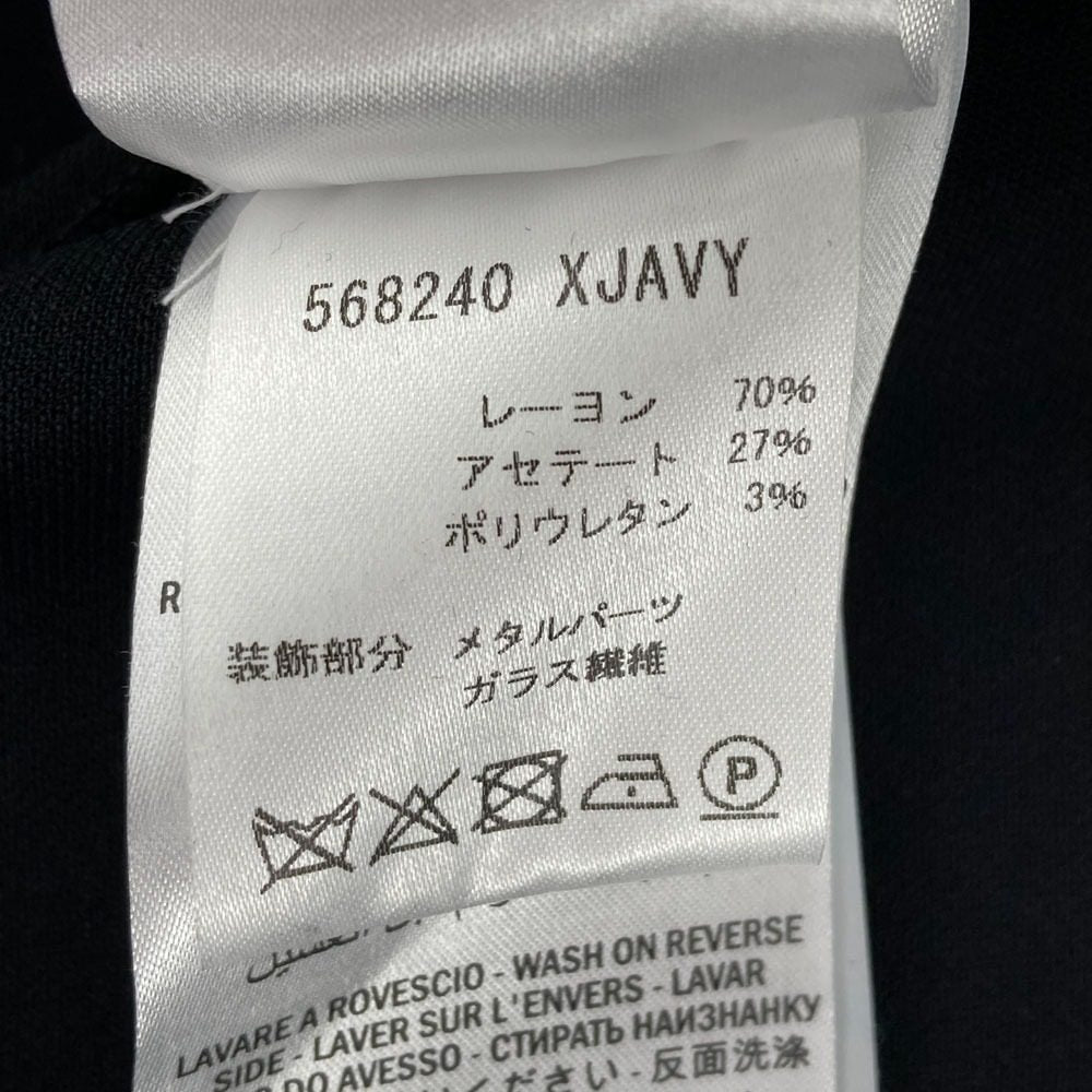 グッチ Vネックラインストーン装飾ノースリーブドレス レーヨン ワンピース