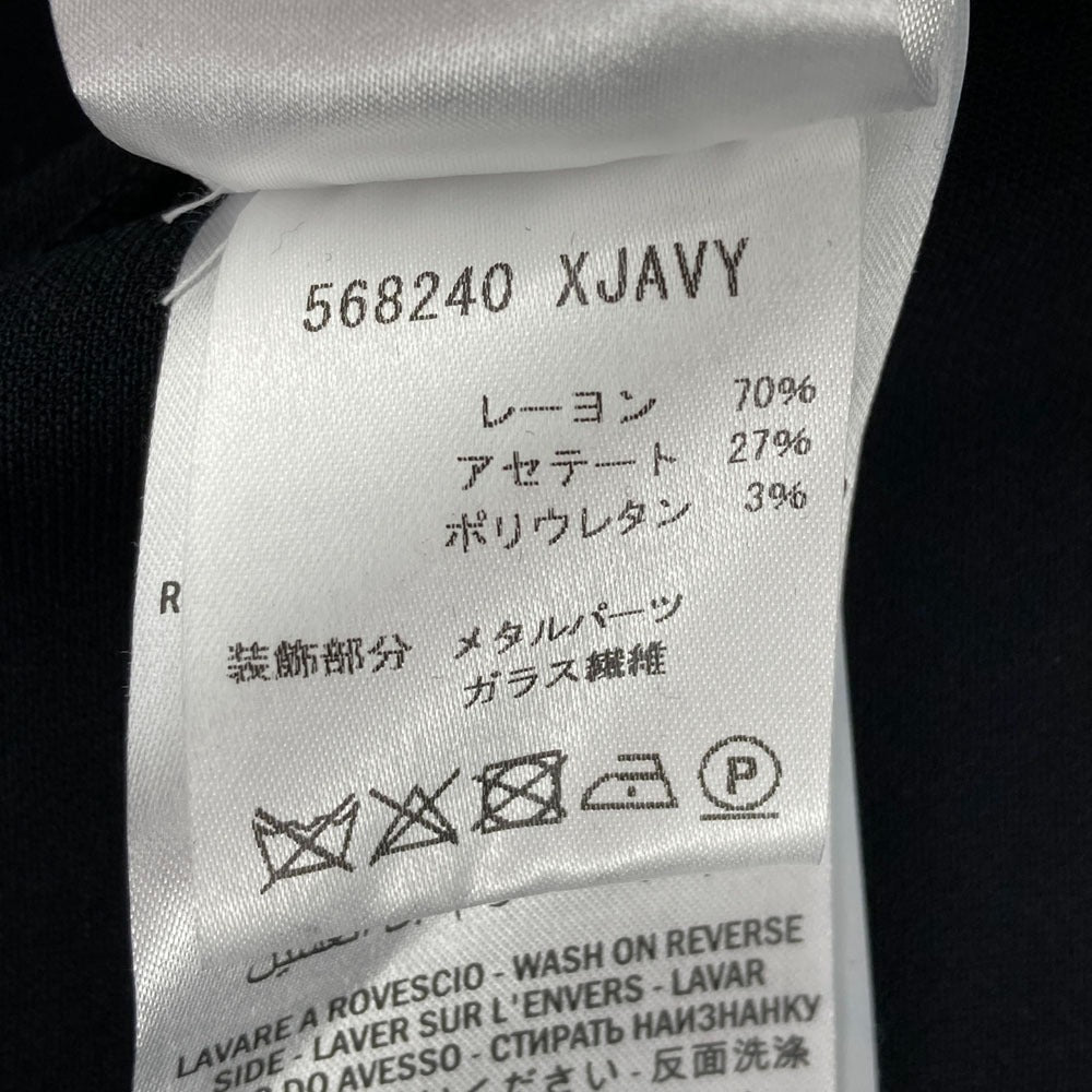 グッチ Vネックラインストーン装飾ノースリーブドレス レーヨン ワンピース