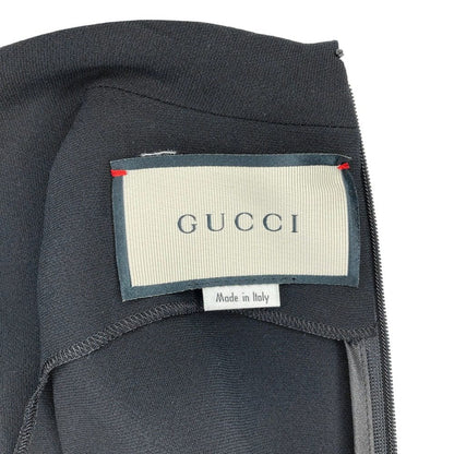 グッチ Vネックラインストーン装飾ノースリーブドレス レーヨン ワンピース