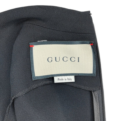 グッチ Vネックラインストーン装飾ノースリーブドレス レーヨン ワンピース