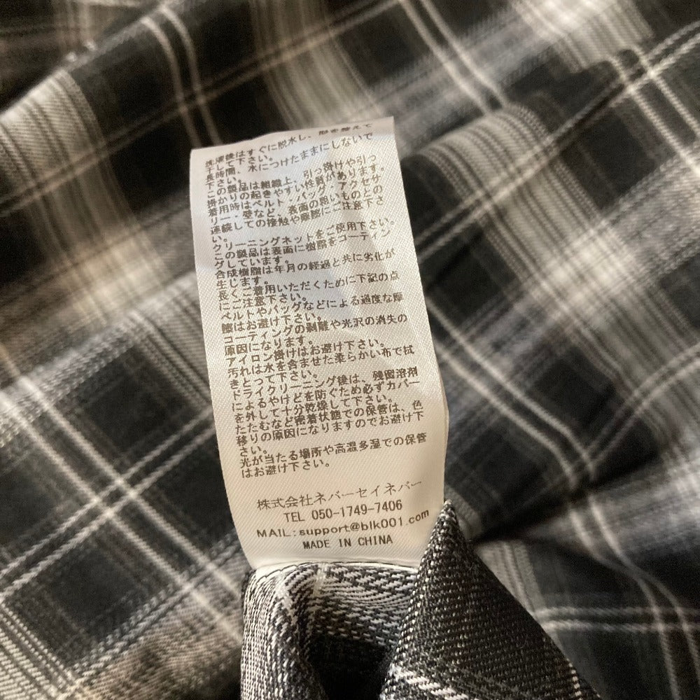 ビーエルケーワン フェイクレザーチェックシャツ