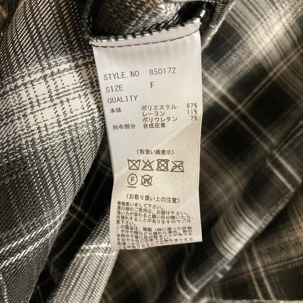 ビーエルケーワン フェイクレザーチェックシャツ