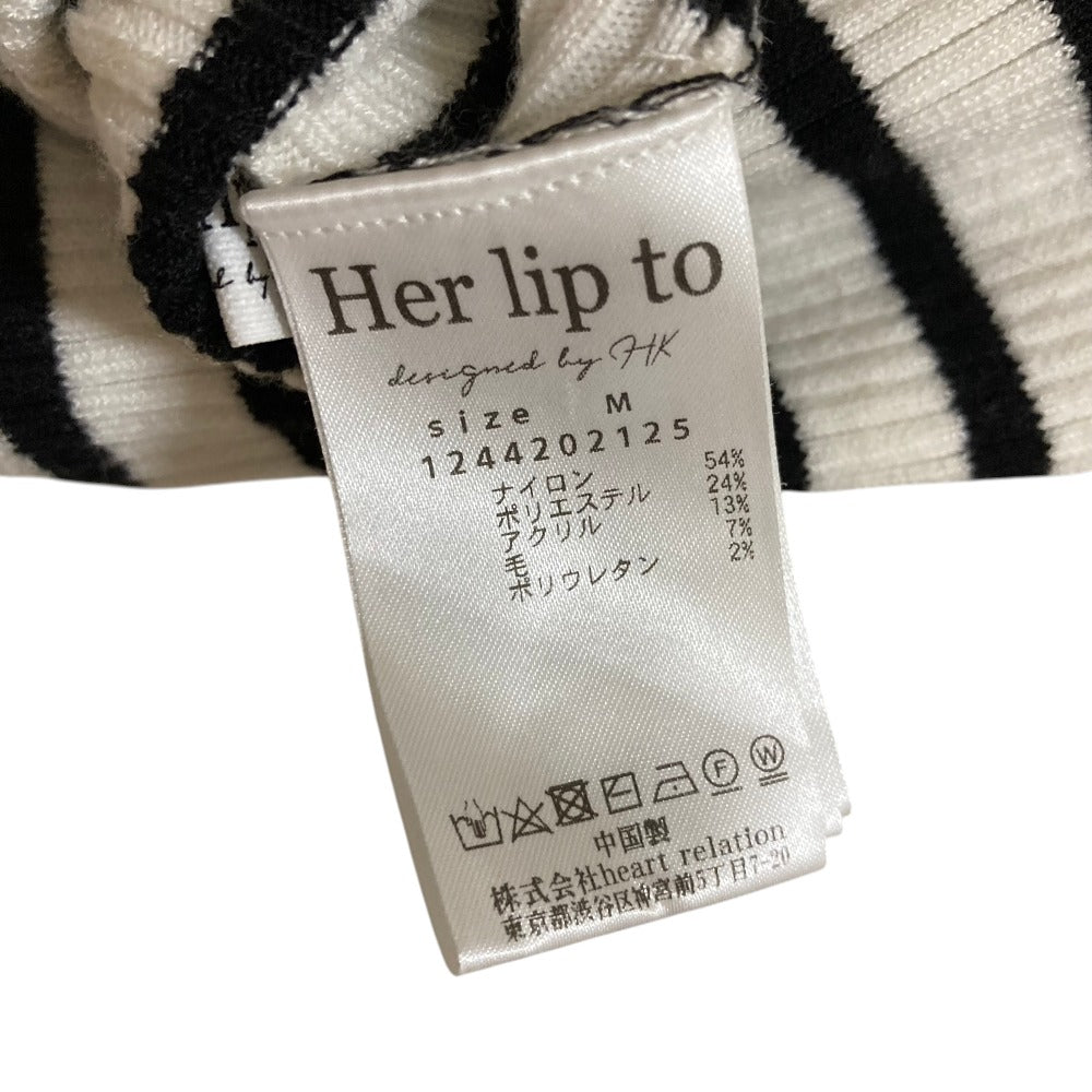 ハーリップトゥ Volume Sleeve Stripe Knit トップス ニット