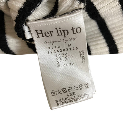ハーリップトゥ Volume Sleeve Stripe Knit トップス ニット
