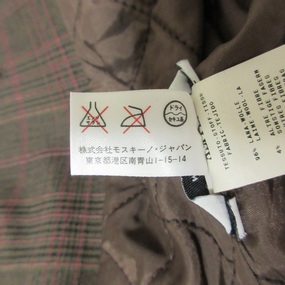モスキーノチープアンドシック チェック柄シングルトレンチコート
