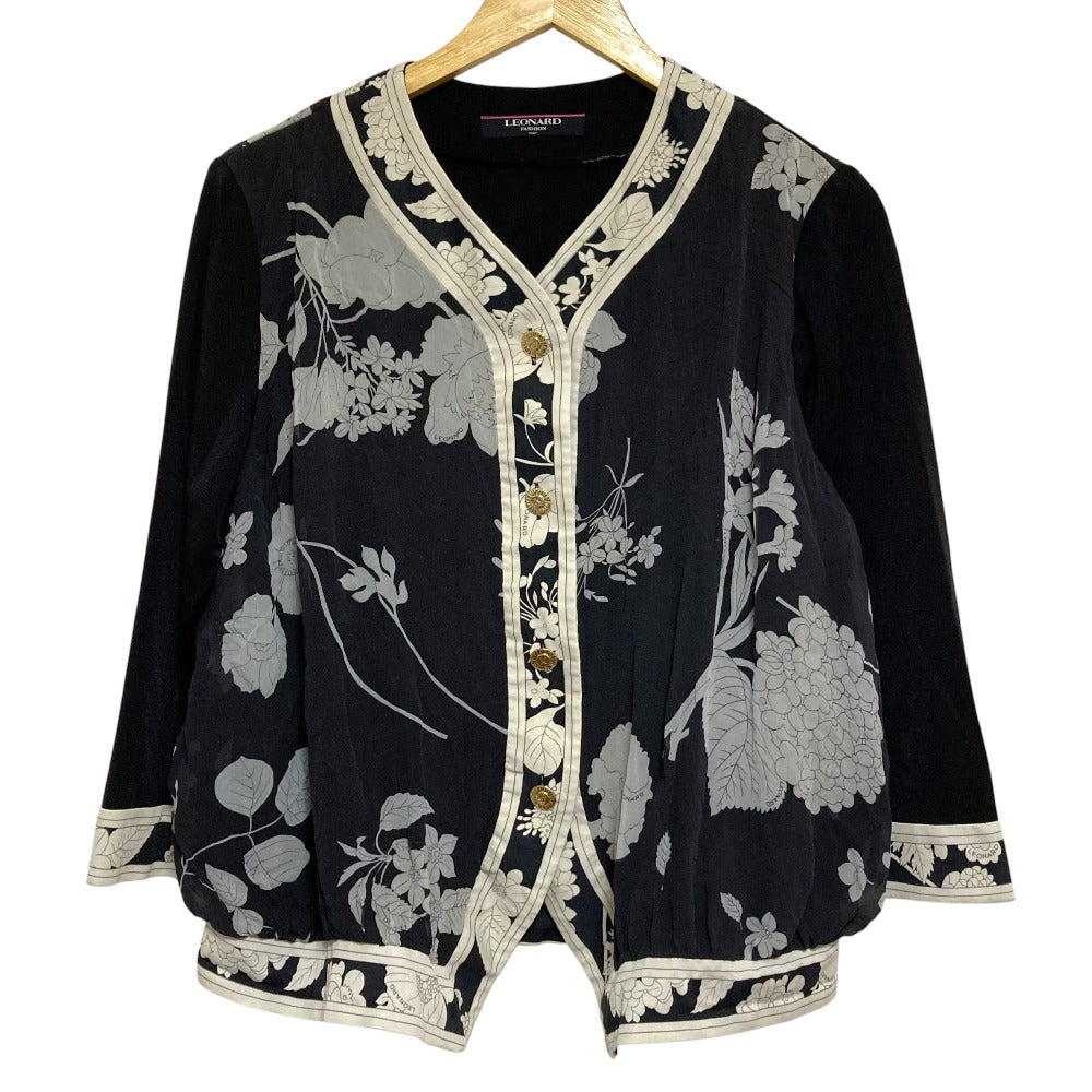 レオナールファッション フラワーシフォンカーディガン