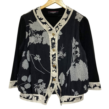 レオナールファッション フラワーシフォンカーディガン
