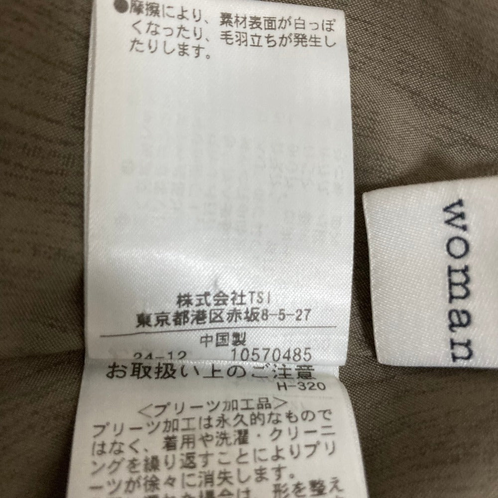 ヒューマンウーマン リネンライクブッチャーランダムプリーツスカート