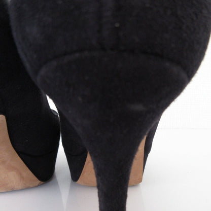 セルジオロッシ スエードオープントゥパンプス