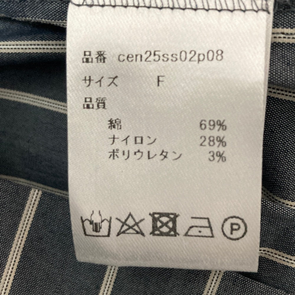 セン ストライプ コットン シャツワンピース