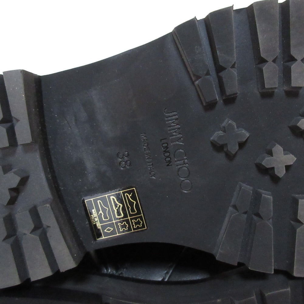 ジミーチュウ CORA FLAT CRYSTAL コンバットブーツ