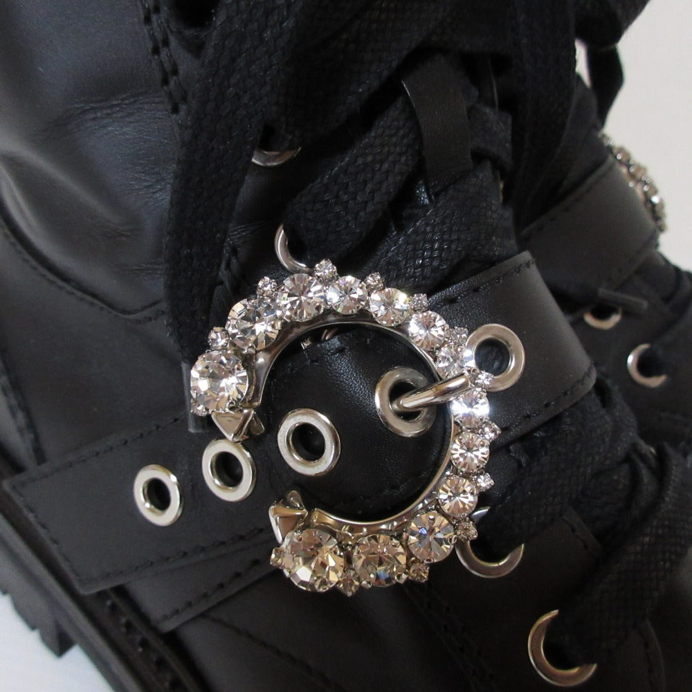 ジミーチュウ CORA FLAT CRYSTAL コンバットブーツ