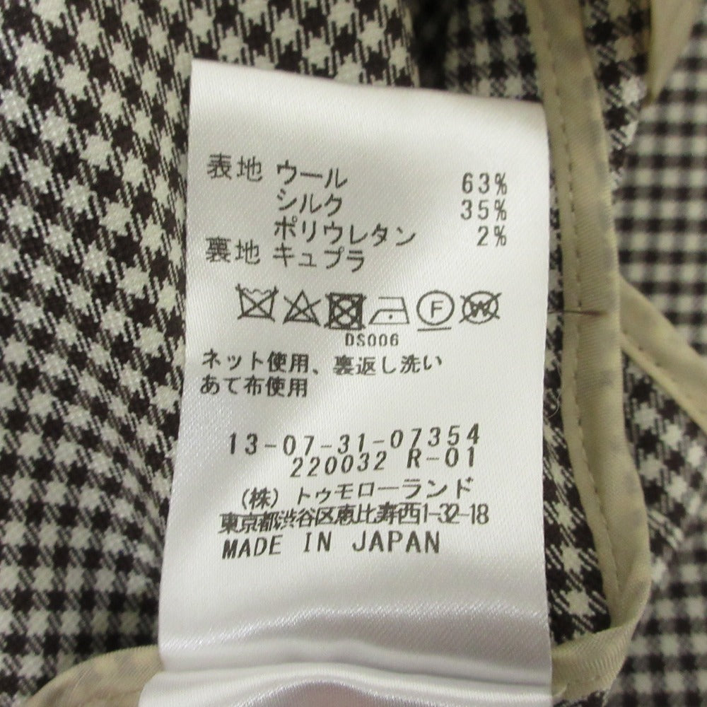 トゥモローランドコレクション シルキーギンガムチェックダブルブレストジレ