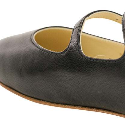 セリーヌ Double Strap Ballerina レザーフラットシューズ