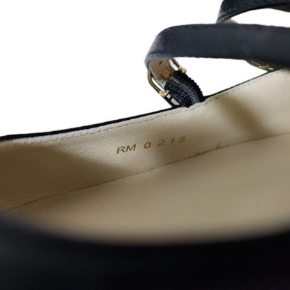 セリーヌ Double Strap Ballerina レザーフラットシューズ
