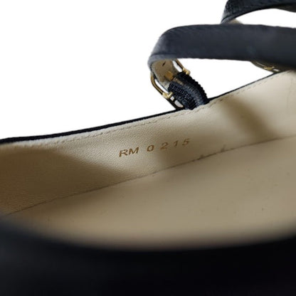 セリーヌ Double Strap Ballerina レザーフラットシューズ