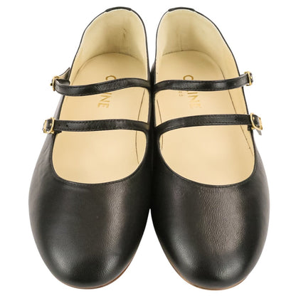 セリーヌ Double Strap Ballerina レザーフラットシューズ