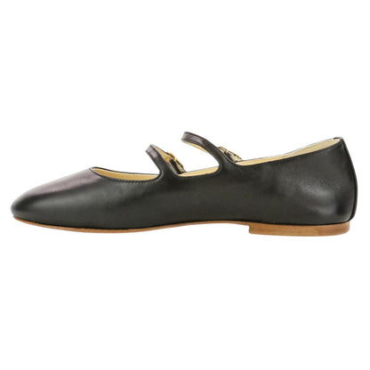 セリーヌ Double Strap Ballerina レザーフラットシューズ