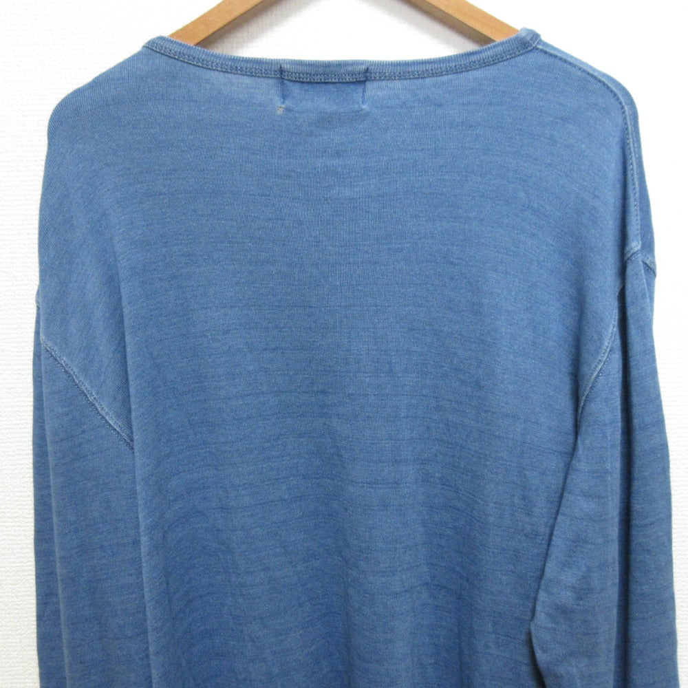 ダブルアールエル ラルフローレン インディゴ染めロングスリーブTシャツ