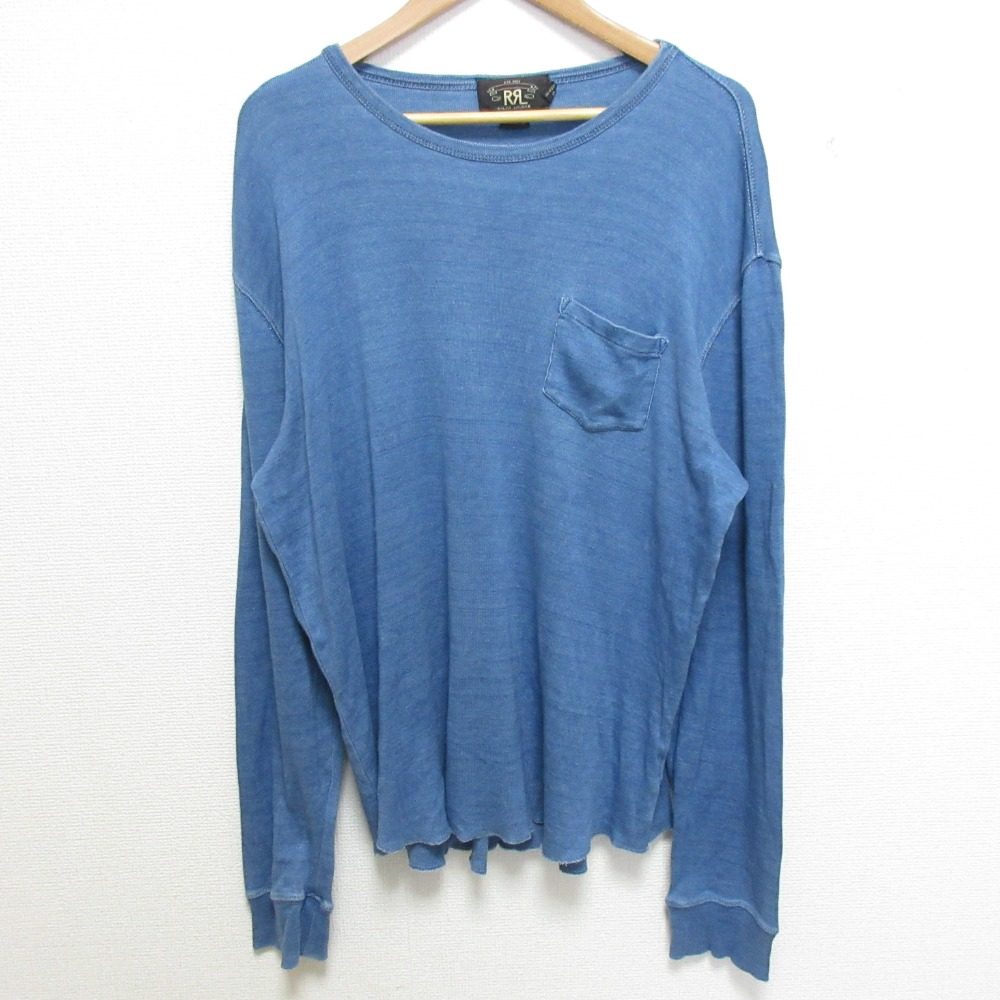 ダブルアールエル ラルフローレン インディゴ染めロングスリーブTシャツ