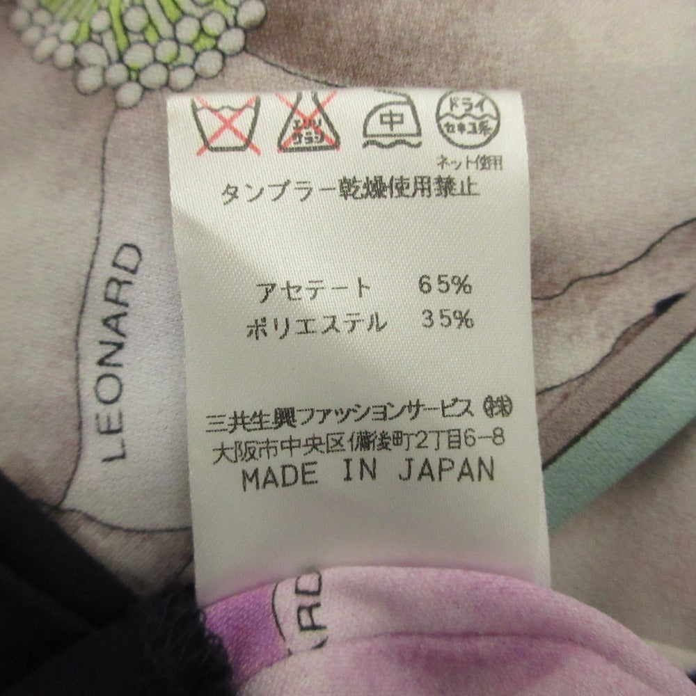 レオナールファッション フラワープリントノーカラージャケット