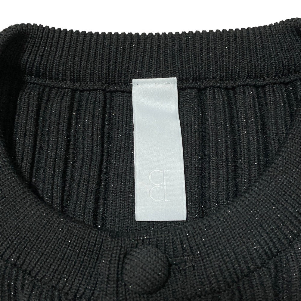 シーエフシーエル FLUTED GLITTER COLLARLESS SHIRT カーディガン