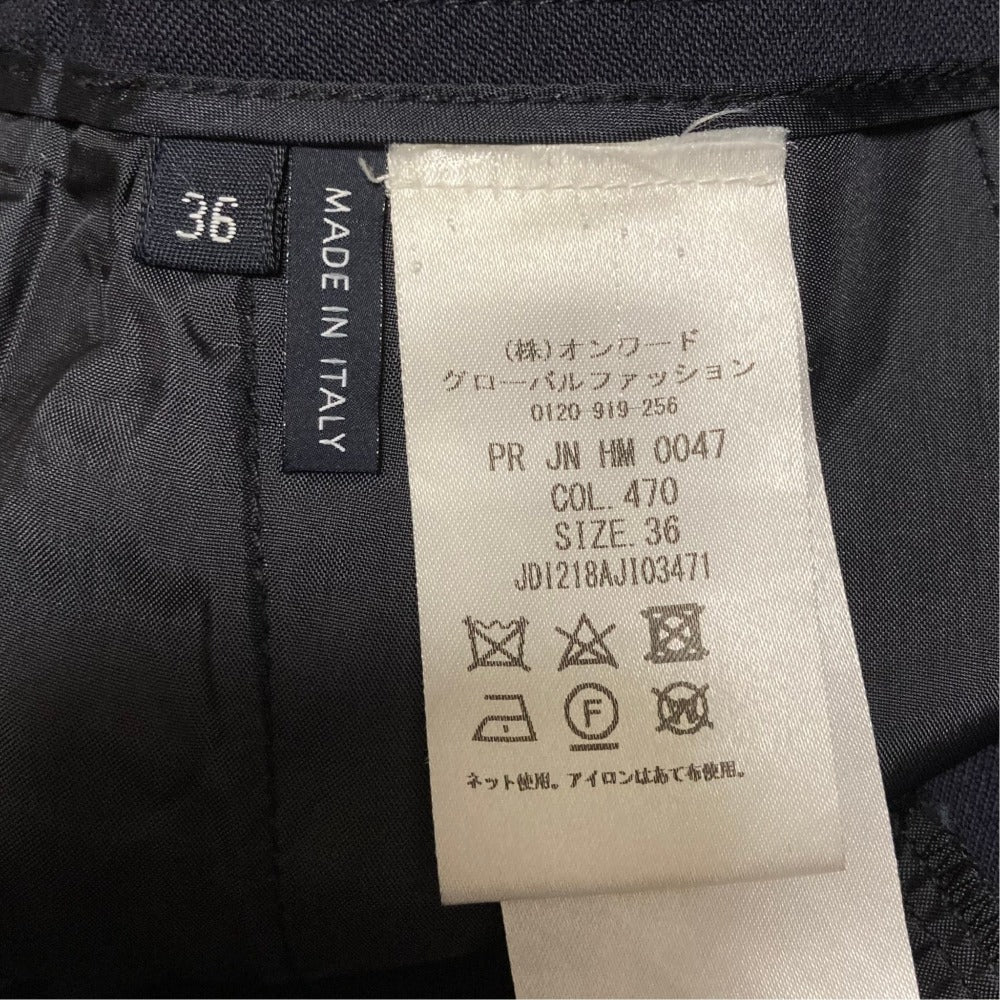 ジルサンダーネイビー ウールストレッチスラックスパンツ