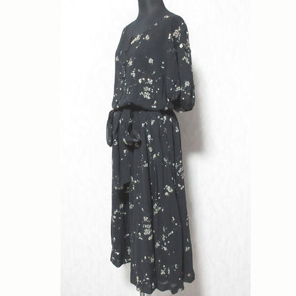 インゲボルグ フラワー刺繍シフォンワンピース