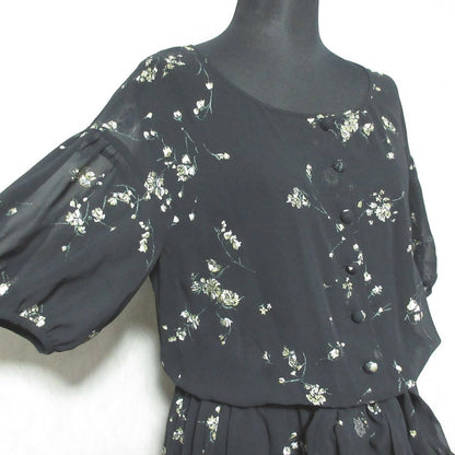 インゲボルグ フラワー刺繍シフォンワンピース