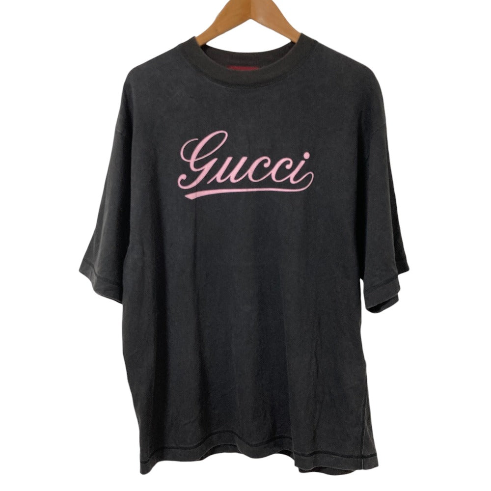 グッチ スクリプトロゴプリント コットンTシャツ