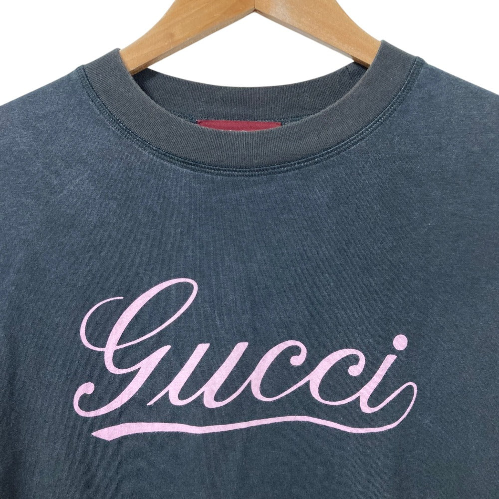 グッチ スクリプトロゴプリント コットンTシャツ