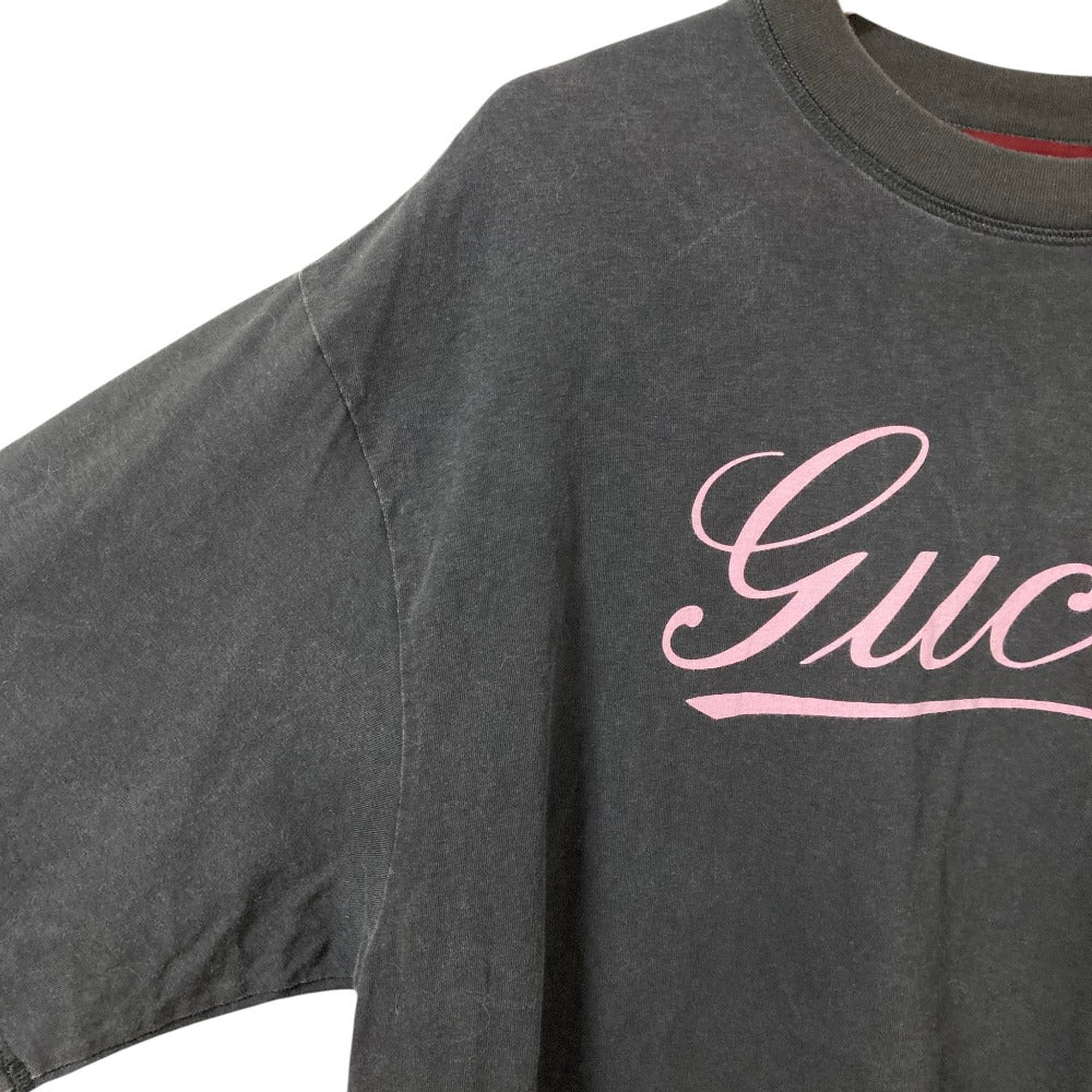 グッチ スクリプトロゴプリント コットンTシャツ