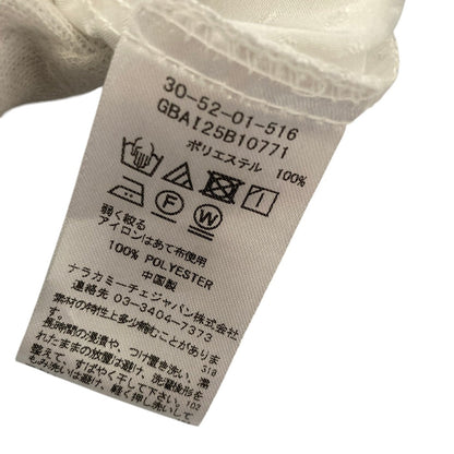 ナラカミーチェ ドットジャガードフリルリボン長袖ブラウス