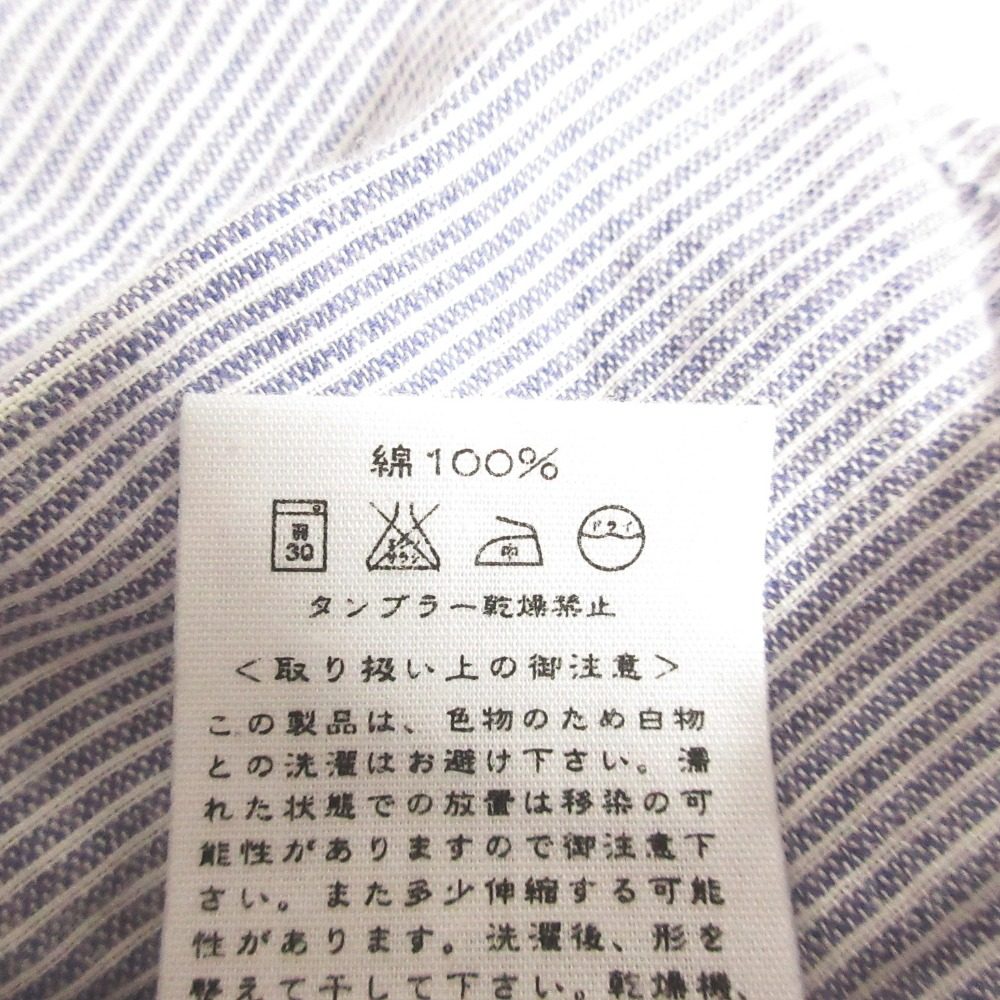 ウミキュウゼロハチ ストライプロングスリーブスリットネックチュニックワンピース