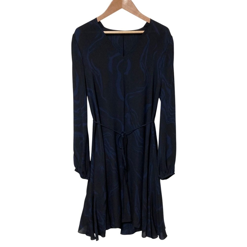 セオリー OIL SILK V NK GODET DR シルクドレス