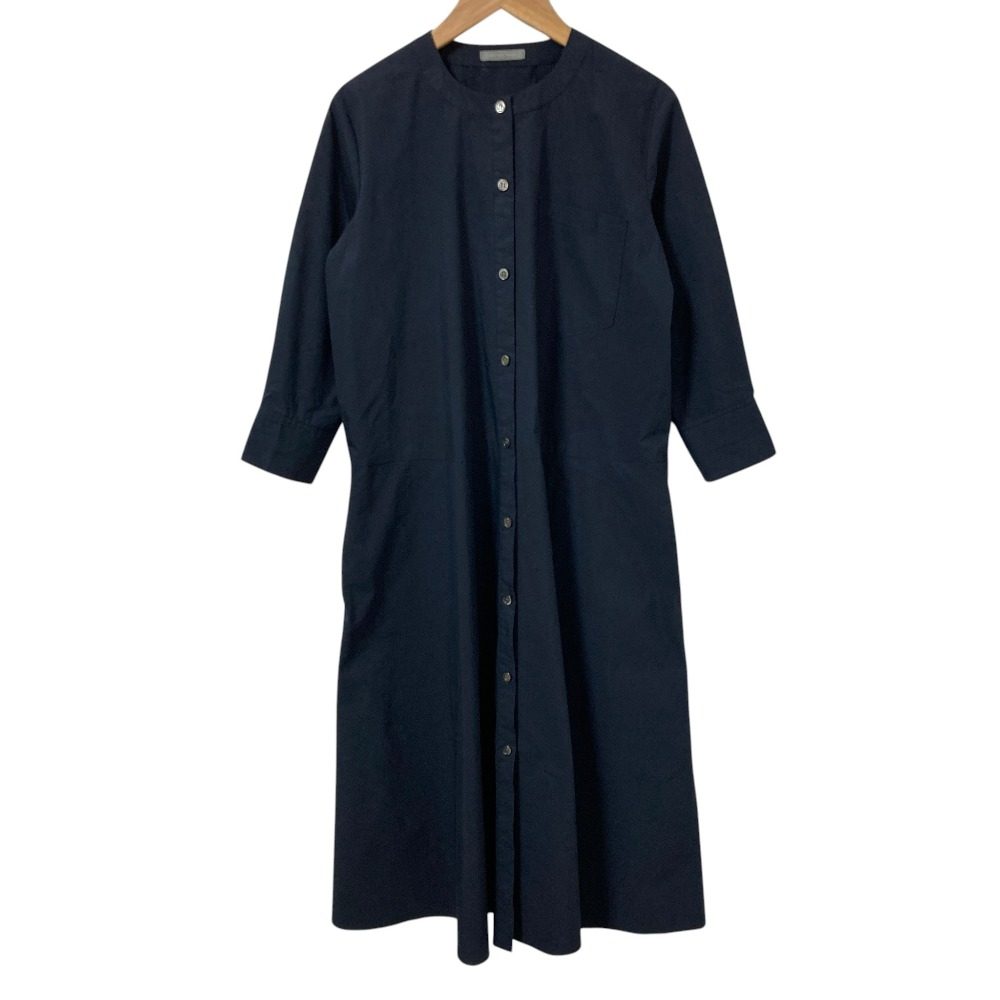 セオリーリュクス TECH POPLIN ノーカラーシャツワンピース