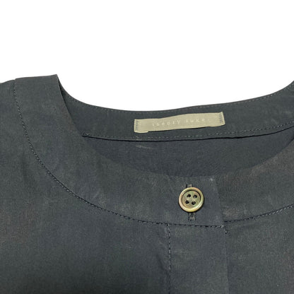 セオリーリュクス TECH POPLIN ノーカラーシャツワンピース