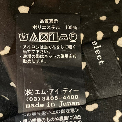エムズセレクト 変形ドットギャザーハイネックブラウス