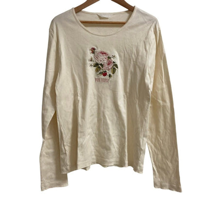ピンクハウス ローズ刺繍ロングスリーブカットソー