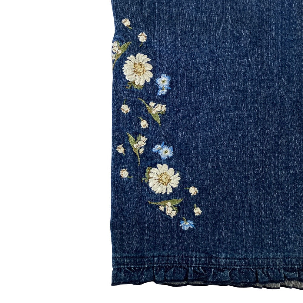ピンクハウス フラワー刺繍デニムパンツ