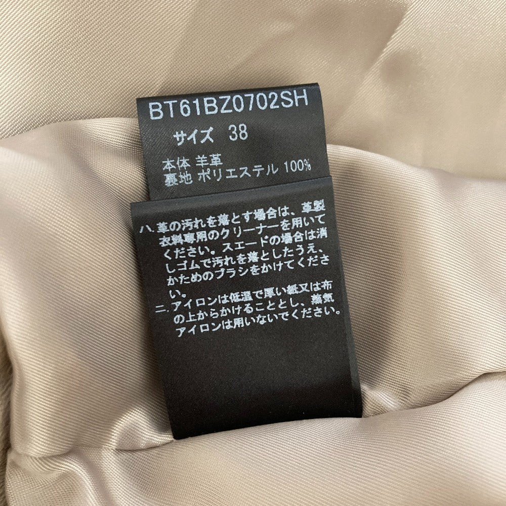 ナノユニバース シープレザー ノーカラーライダースジャケット