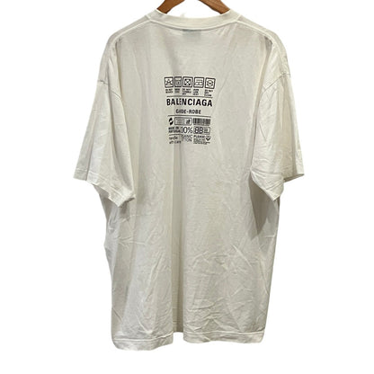 バレンシアガ ケアラベルプリント コットンオーバーサイズTシャツ