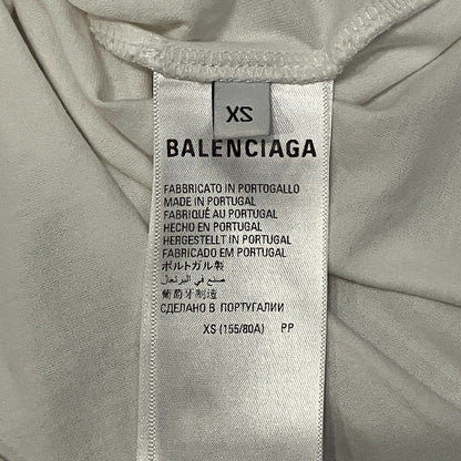 バレンシアガ ケアラベルプリント コットンオーバーサイズTシャツ