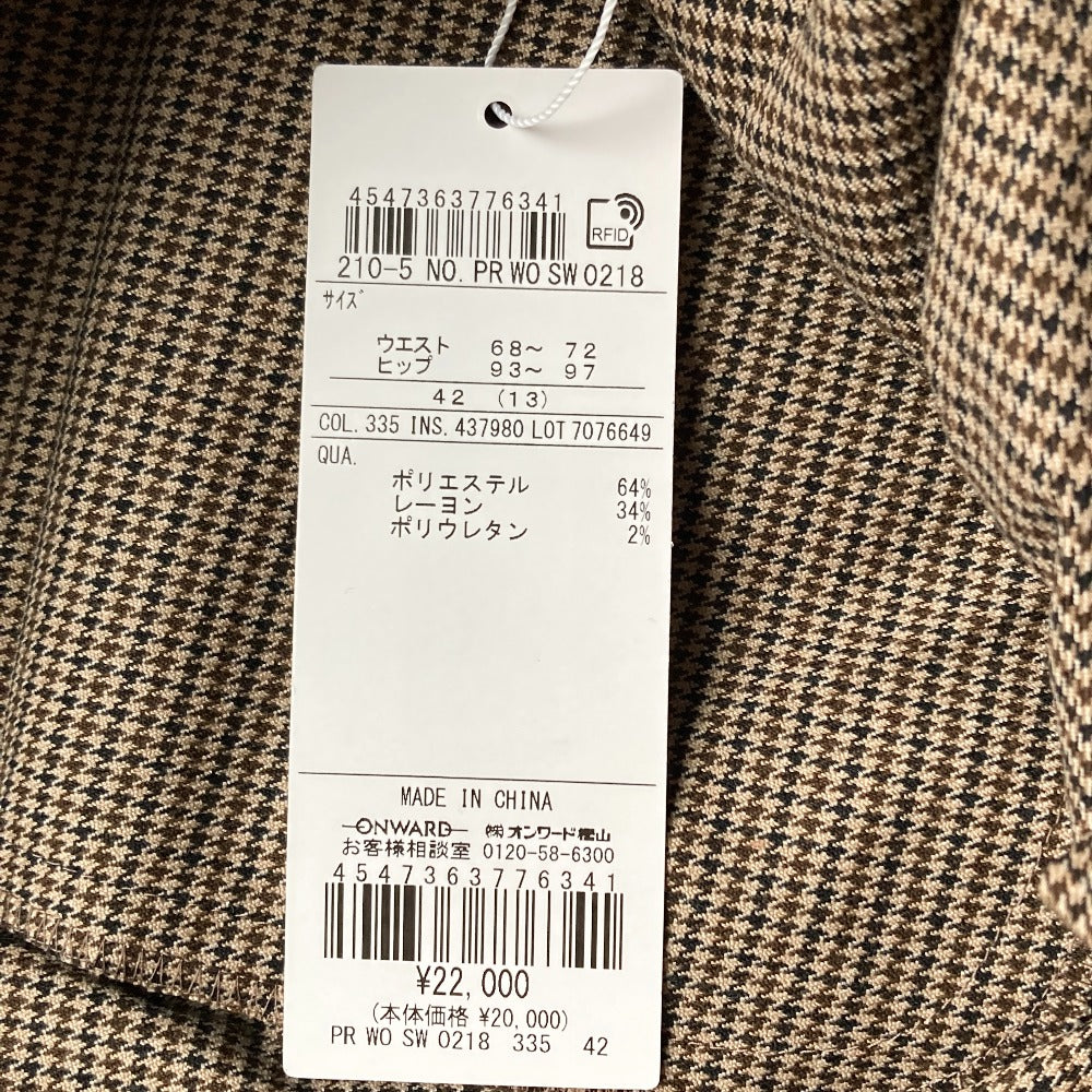 23区 チェックストレッチワイドパンツ