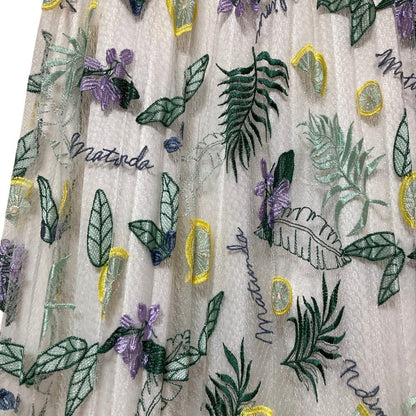 ダイアグラム グレースコンチネンタル 刺繍プリーツスカート