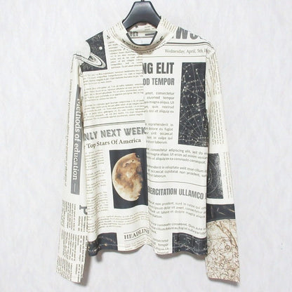 アメリヴィンテージ UND SPACE NEWSPAPER PRINT コットントップス
