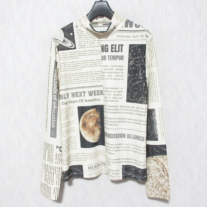 アメリヴィンテージ UND SPACE NEWSPAPER PRINT コットントップス